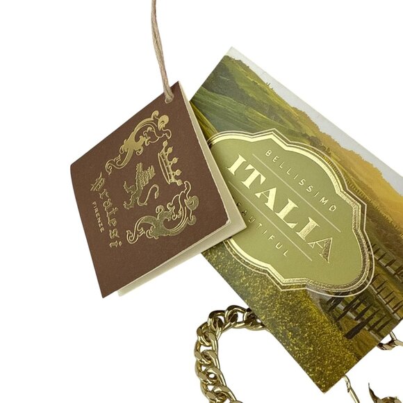 Pratesi Firenze Red Croc Embossed Leather Crossbody Bag Gold Chain Made In Italy - Picture 6 of 9